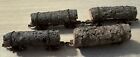 Lot of 4 Expertly Detailed & Weathered HOn3 Skeleton Log Cars With Real Logs