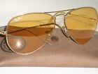 1980's 58MM VINTAGE B&L RAY BAN L9535 CHANGEABLES AMBERMATIC AVIATOR SUNGLASSES