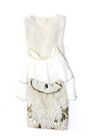 Zara Women's V-Neck Sleeveless Open Knit Sweater Beige Size M Lot 3