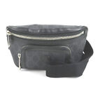 Auth GUCCI GG Supreme Body Bag Waist Bag Dark Gray/Black PVC/Canvas - e58424g