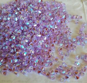 Swarovski Crystal 5328 4mm bicone beads, Violet AB2X (36 pcs)