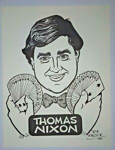 Thomas Nixon caricature 1988 The Magic Castle Walls of Fame book by Ted Salter