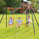 Swing Set for Backyard 3 in 1 Garden Swing Set with Seesaw for Children Outdoor