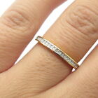 925 Sterling Silver Gold Plated Real White Diamond Half Eternity Ring Size 6.25