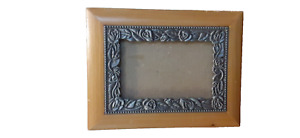 New ListingWooden Box With Picture Frame Top Lined Jewelry Knick Knacks by Connoisseur