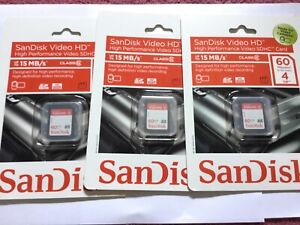 3pcs 4gb SANDISK SDHC DIGITAL MEMORY CARD for sdhc NIKON CANON Cameras