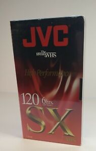 New Sealed JVC High Performance T-120 SX Blank VHS SP 120 min EP 6 Hours