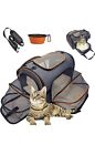Expandable Deluxe Soft Pet Carrier Cat Dog Ferret Rabbit Travel Bag Kennel Box