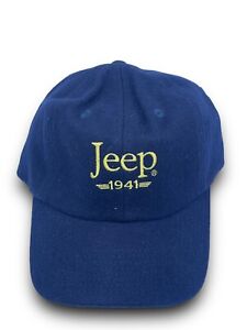 Vintage Wool Embroidered Jeep 1941 American Legend Hat Navy Blue Free Shipping