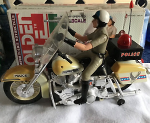 Vintage Toy Super Police Motorcycle Golden Eagle Battery 1/6 Scale  1989 “Chips”