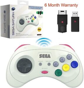 Retro-Bit 2.4 GHz Wireless Controller 8-Button Sega Saturn Genesis Mini White