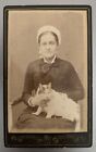 New Listingcdv photo young lady with her pet cat c 1870s