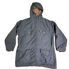 Woolrich USA Made Mens Hooded Military Fleece Lined Parka Jacket Large Blue P1e