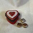 Porcelain Hinged Trinket Box Red Heart Candy Box Be Mine With Candy Trinkets