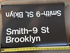 Vintage c1970 NYC Red Hook BROOKLYN IND Subway F G Train Roll Sign SMITH-9th ST