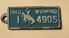 1940 Wyoming Goodrich Keychain License Plate Tag Fob 1 4905