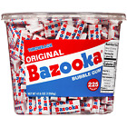 Bazooka Bubble Gum 225 Count Individually Wrapped Pink Chewing Gum in Bulk Tub