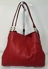 COACH MADISON Handbag PHOEBE Red Pebbled Leather Hobo Shoulder Or Satchel  Bag