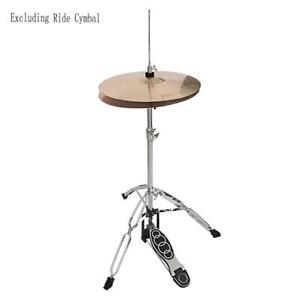 Drum HI-HAT Cymbal Stand Double Braced Chrome High Hat Silver & Black