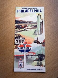 Vintage 1963 American Oil Company Metropolitan Philadelphia Street Map, Unused