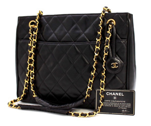 CHANEL Matelasse Shoulder Bag Chain Strap Purse Square Black Vintage Authentic