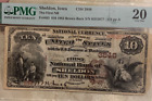 Rare 1882 $10 Sheldon Iowa First National Bank PMG 20  2nd Known and Finest!