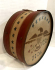 Primitive Round Drum Box Bent Wood Americana