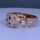 2Ct Round Cut Lab-Created Diamond Mens Panther Wedding Ring 14k Rose Gold Plated