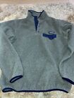 Patagonia Synchilla Medium Snap T Light Fleece Pullover Sweater Jacket Gray Blue