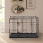 New Listing48in Large Dog Crate Kennel Extra Huge Folding Pet Wire Cage with 2 Doors Black