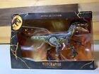 Jurassic Park 3 Amber Collection Male Velociraptor Dinosaur Toy 6” Scale Sealed