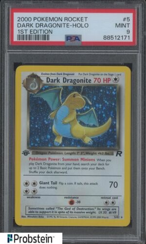 2000 Pokemon Rocket 1st Edition #5 Dark Dragonite - Holo PSA 9 MINT