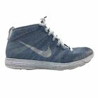 Nike flyknit chukka htm sp blue glow speckled sneakers 599347-410 mens size 9.5