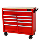 New Listing9 Drawers Tool Cart, Tool Cabinet with Wheels, Handle, Wooden Top