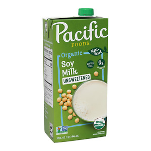 Organic Unsweetened Soy Milk, Plant Based Milk, 32 Oz Carton