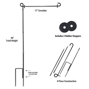 Garden Flag Pole with Rubber Stoppers