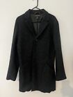 Harrison Davis 100% Wool Pea Coat Men's Size Medium Large Rare Black Tweed