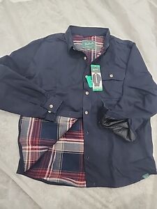 New Woolrich Flannel Lined Shirt Jacket Size XLarge. Color Blue. The Green Label