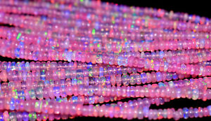 Pink Ethiopian Opal Smooth Rondelle Bead Peach Opal Beads Opal Rondelle beads.