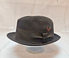 Dobbs Vintage Brown Fedora Hat Size 7 1/4 USA Guild Edge