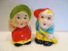 Vintage Hand painted boy and girl  Salt and Pepper Shakers. Made in Japan.