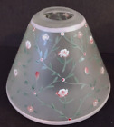 Yankee Candle ? Frosted Satin Glass Shade Topper ~ Pink Flowers ~ Large Jar Top