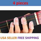 4 Pcs Guitar Bass Silicone Finger Picks Protector Plectrum Guitar Anti-Slip USA