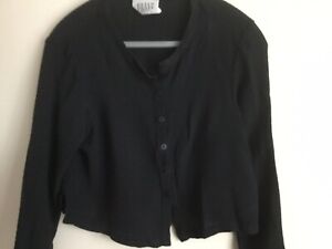 Vintage Eileen Fisher New York Long Sleeve Black Buttoned Front Blouse - S