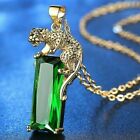 Necklace 18k Yellow Gold Plated leopard Pendant Jewelry Lab-Created zircon