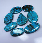100 Ct Natural Turquoise Oval Cabochon Bisbee Loose Gemstone Lot for Jewelry