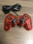 Dual Shock Controller Scph 10010 Crimson Red For PlayStation 2 PS2 Very Good 4E