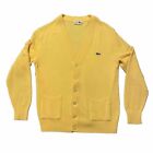 Vintage Lacoste Chemise Wool Acrylic Knit Cardigan Jumper Mens Sz 6 (S/M) Yellow