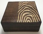 Wooden Box, Brown with Zebra Stripes, Hinged StorageJeweleryTrinket Box