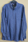 Eddie Bauer Mens Flannel Button Down Shirt Size XL Blue Long Sleeve Relaxed Fit